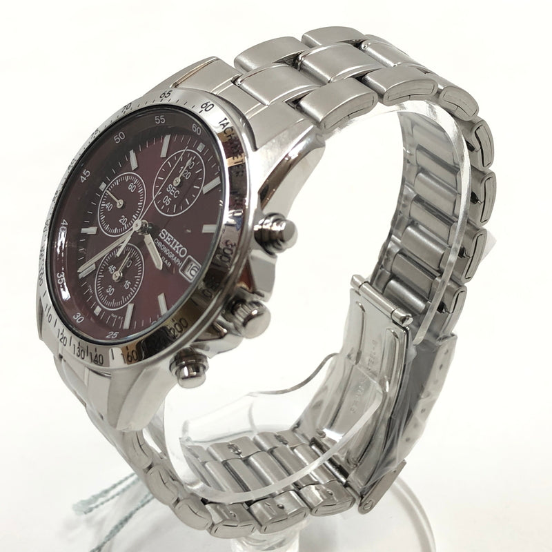 【中古美品】【メンズ】 SEIKO セイコー CHRONOGRAPH WATCH 7T92-0DW0 赤文字盤 クロノグラフ アナログ 腕時計 197-260617-hn-06-fur カラー：シルバー/レッド系 万代Net店