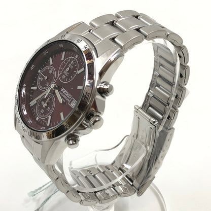 【中古美品】【メンズ】 SEIKO セイコー CHRONOGRAPH WATCH 7T92-0DW0 赤文字盤 クロノグラフ アナログ 腕時計 197-260617-hn-06-fur カラー：シルバー/レッド系 万代Net店