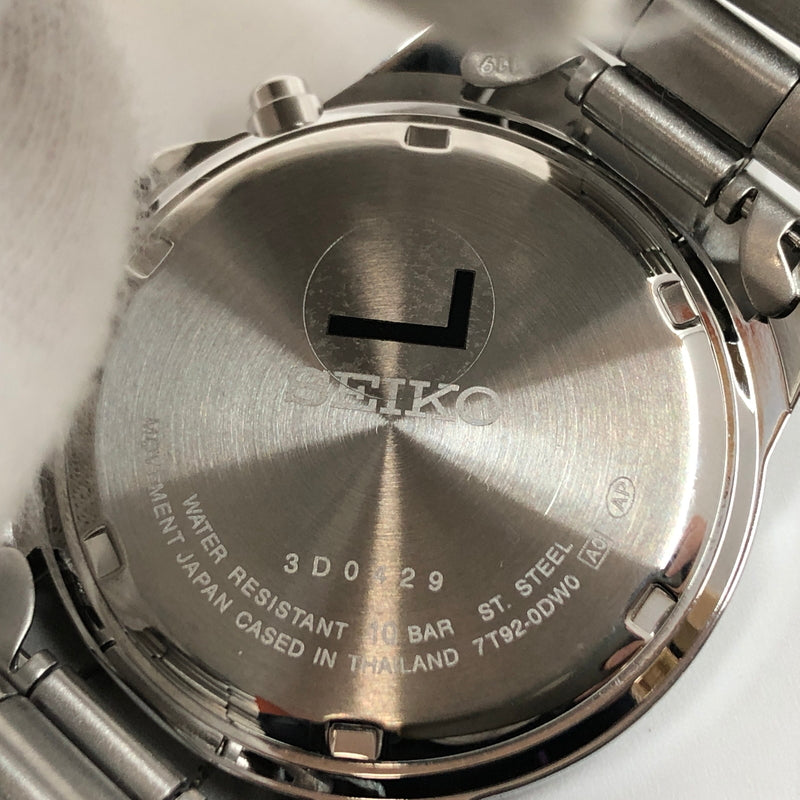 【中古美品】【メンズ】 SEIKO セイコー CHRONOGRAPH WATCH 7T92-0DW0 赤文字盤 クロノグラフ アナログ 腕時計 197-260617-hn-06-fur カラー：シルバー/レッド系 万代Net店