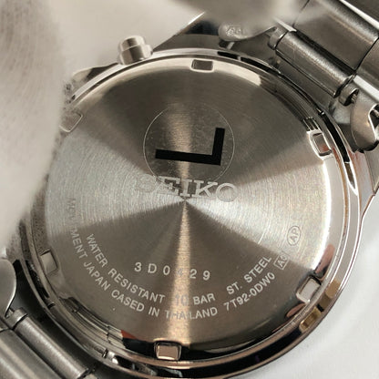 【中古美品】【メンズ】 SEIKO セイコー CHRONOGRAPH WATCH 7T92-0DW0 赤文字盤 クロノグラフ アナログ 腕時計 197-260617-hn-06-fur カラー：シルバー/レッド系 万代Net店