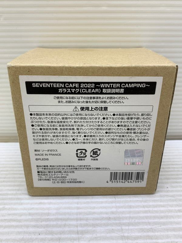 【中古美品】 SEVENTEEN CAFE 2022 ～WINTER CAMPING～ ガラスマグ(CLEAR) カード 087-250704-AS-8-min 万代Net店