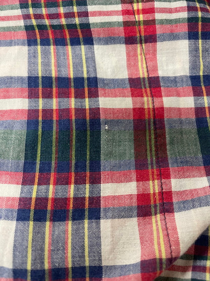 【中古品】【メンズ】 BROOKS BROTHERS ブルックスブラザーズ 90's COTTON CHECK GOWN 90年代 コットン チェックガウン ライトアウター 長袖 トップス USA製 147-260816-kk-04-hon サイズ：XL カラー：レッド 万代Net店