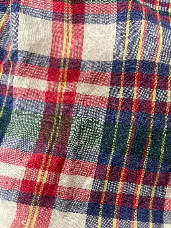 【中古品】【メンズ】 Brooks Brothers ブルックスブラザーズ 90's COTTON CHECK GOWN 90年代 コットン チェックガウン シャツ 長袖 トップス USA製 147-251120-yy-15-tei サイズ：XL カラー：レッド 万代Net店