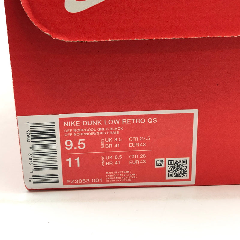 【中古品】【メンズ】 NIKE ナイキ DUNK LOW RETRO BERLIN "BLACK AND OFF NOIR" FZ3053-001 ダンク ロー レトロ ベルリン ブラック アンド オフノアール スニーカー シューズ 靴 160-260905-hn-05-fur サイズ：27.5cm US9.5 カラー：ブラック/グレー 万代Net店