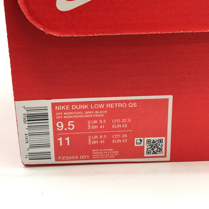 【中古品】【メンズ】 NIKE ナイキ DUNK LOW RETRO BERLIN "BLACK AND OFF NOIR" FZ3053-001 ダンク ロー レトロ ベルリン ブラック アンド オフノアール スニーカー シューズ 靴 160-260905-hn-05-fur サイズ：27.5cm US9.5 カラー：ブラック/グレー 万代Net店