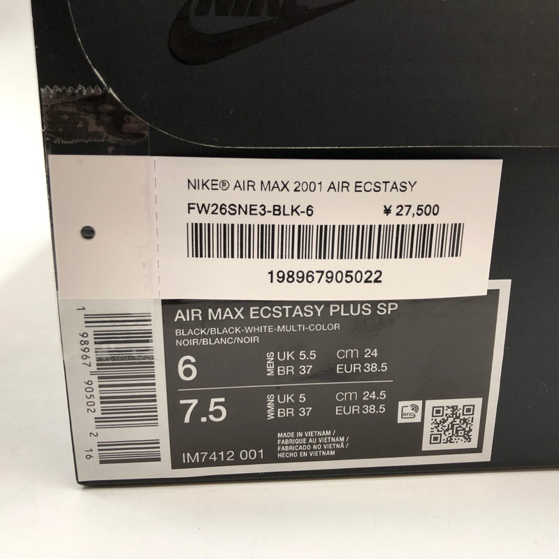 【中古品】【レディース】 NIKE ナイキ × SUPREME シュプリーム AIR MAX 2001 AIR ECSTASY IM7412-001 エアマックス2001 エアエクスタシー スニーカー シューズ 靴 160-260905-hn-07-fur サイズ：24.0cm US6 カラー：ブラック 万代Net店