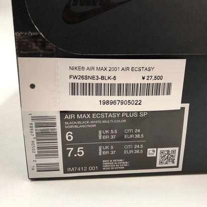 【中古品】【レディース】 NIKE ナイキ × SUPREME シュプリーム AIR MAX 2001 AIR ECSTASY IM7412-001 エアマックス2001 エアエクスタシー スニーカー シューズ 靴 160-260905-hn-07-fur サイズ：24.0cm US6 カラー：ブラック 万代Net店