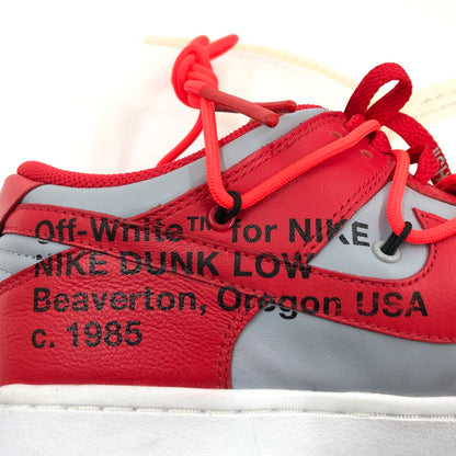 【中古品】【メンズ】 NIKE ナイキ × OFF-WHITE オフホワイト DUNK LOW CT0856-600 ダンク ロー スニーカー シューズ 靴 160-260618-hn-03-fur サイズ：28.5cm US10.5 カラー：ユニバーシティレッド/ウルフグレー 万代Net店
