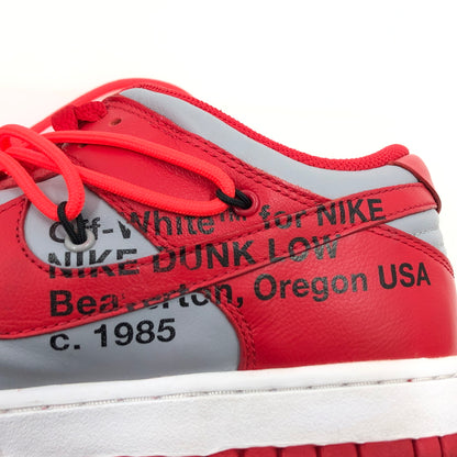 【中古品】【メンズ】 NIKE ナイキ × OFF-WHITE オフホワイト DUNK LOW CT0856-600 ダンク ロー スニーカー シューズ 靴 160-260618-hn-03-fur サイズ：28.5cm US10.5 カラー：ユニバーシティレッド/ウルフグレー 万代Net店