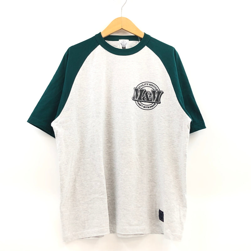 【中古美品】【メンズ】 M＆M エムアンドエム RAGLAN S/S TEE ラグラン 半袖Tシャツ トップス 147-260906-hn-02-fur サイズ：XL カラー：グレー/グリーン 万代Net店