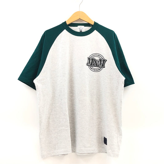【中古美品】【メンズ】 M＆M エムアンドエム RAGLAN S/S TEE ラグラン 半袖Tシャツ トップス 147-260906-hn-02-fur サイズ：XL カラー：グレー/グリーン 万代Net店