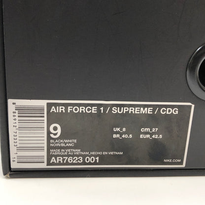 【現状渡し品】【メンズ】 SUPREME シュプリーム × NIKE ナイキ × COMME DES GARCONS SHIRT コムデギャルソンシャツ AIR FORCE1 LOW AR7623-001 エアフォース1 ロー 149-260618-hn-06-fur サイズ：27.0cm US9 カラー：ブラック/ホワイト 万代Net店