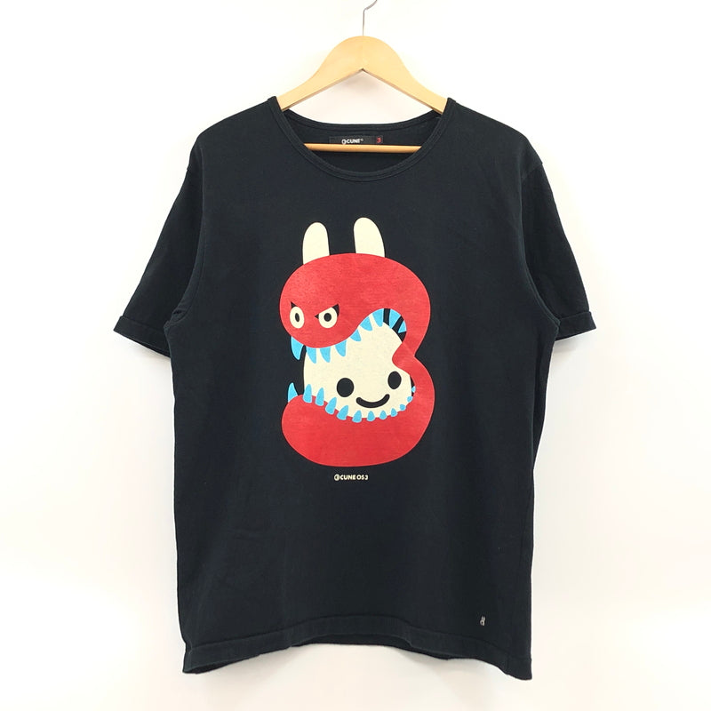 【中古品】【メンズ】 CUNE キューン S/S PRINT TEE FG10HD231C 3周年記念 半袖 プリント Tシャツ トップス 140-260906-hn-06-fur サイズ：3 カラー：ブラック 万代Net店