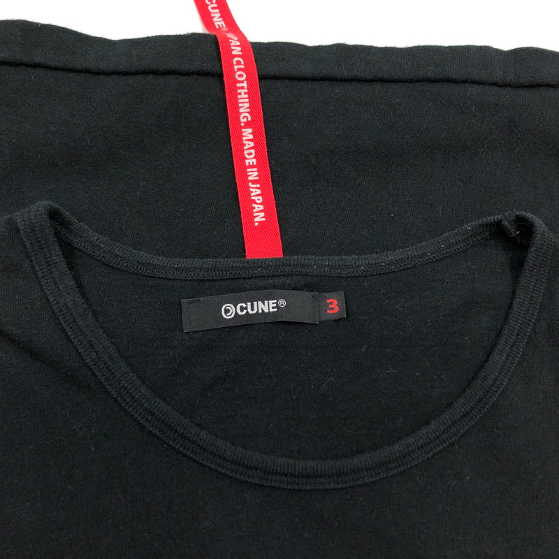 【中古品】【メンズ】 CUNE キューン S/S PRINT TEE FG10HD231C 3周年記念 半袖 プリント Tシャツ トップス 140-260906-hn-06-fur サイズ：3 カラー：ブラック 万代Net店