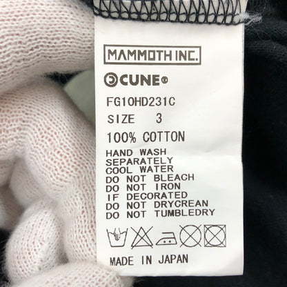 【中古品】【メンズ】 CUNE キューン S/S PRINT TEE FG10HD231C 3周年記念 半袖 プリント Tシャツ トップス 140-260906-hn-06-fur サイズ：3 カラー：ブラック 万代Net店
