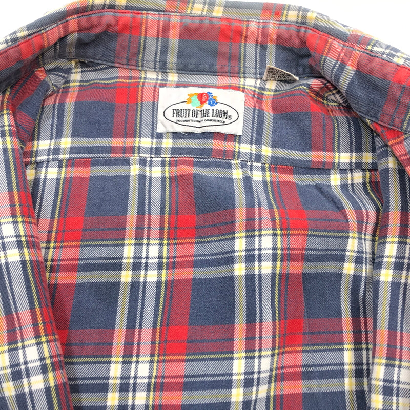 【中古品】【メンズ】 FRUIT OF THE LOOM フルーツオブザルーム 80S CHECK SHIRT 長袖チェックシャツ トップス 146-260618-hn-10-fur サイズ：M カラー：レッド/ネイビー/ホワイト 万代Net店