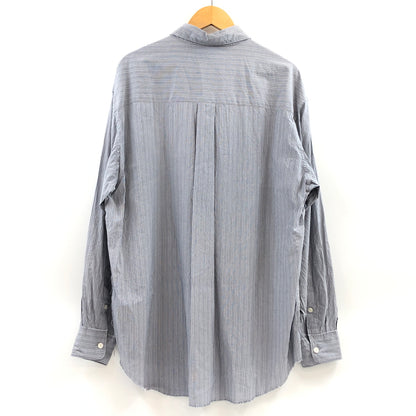 【中古品】【メンズ】 WYM LIDNM ウィム バイ リドム CUT-OFF HEM STRIPE SHIRT WYSH1344 カットオフ ヘム ストライプシャツ カジュアルシャツ 長袖 トップス 140-260906-hn-09-fur サイズ：L カラー：グレー 万代Net店