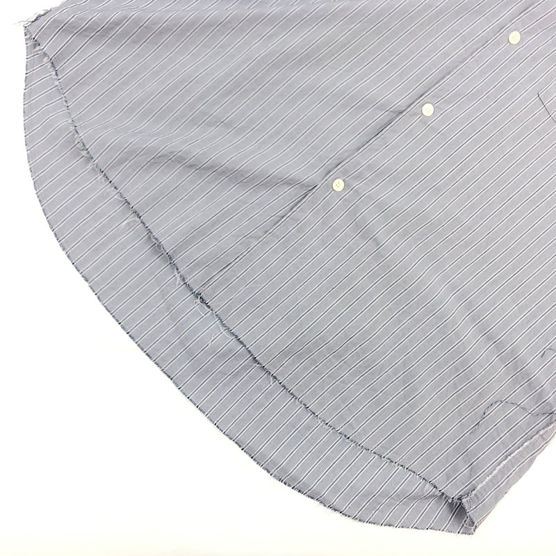 【中古品】【メンズ】 WYM LIDNM ウィム バイ リドム CUT-OFF HEM STRIPE SHIRT WYSH1344 カットオフ ヘム ストライプシャツ カジュアルシャツ 長袖 トップス 140-260906-hn-09-fur サイズ：L カラー：グレー 万代Net店