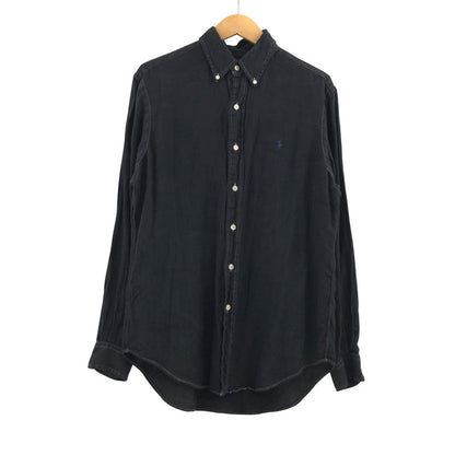 【現状渡し品】【メンズ】 Polo by Ralph Lauren ポロバイラルフローレン 長袖シャツ カジュアルシャツ リネン トップス 145-251020-hn-06-fur サイズ：M カラー：ブラック 万代Net店