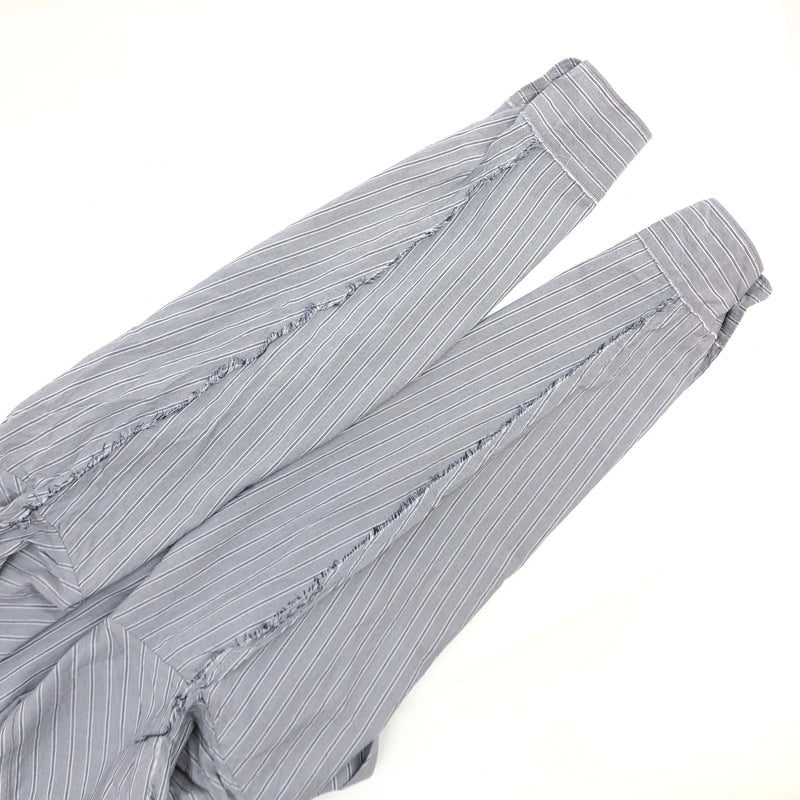 【中古品】【メンズ】 WYM LIDNM ウィム バイ リドム CUT-OFF HEM STRIPE SHIRT WYSH1344 カットオフ ヘム ストライプシャツ カジュアルシャツ 長袖 トップス 140-260906-hn-09-fur サイズ：L カラー：グレー 万代Net店