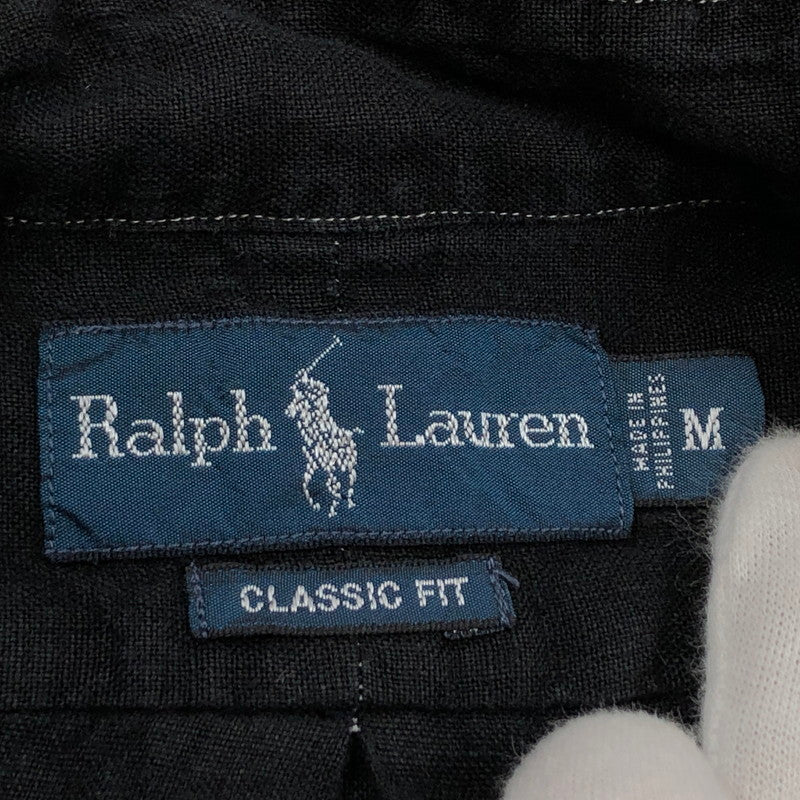 【現状渡し品】【メンズ】 Polo by Ralph Lauren ポロバイラルフローレン 長袖シャツ カジュアルシャツ リネン トップス 145-251020-hn-06-fur サイズ：M カラー：ブラック 万代Net店