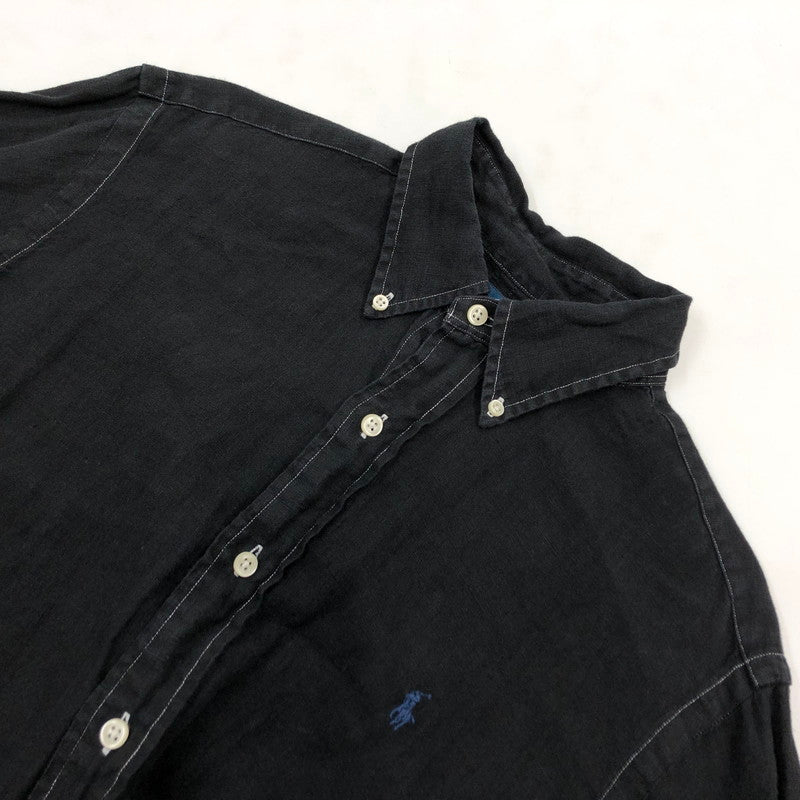 【現状渡し品】【メンズ】 Polo by Ralph Lauren ポロバイラルフローレン 長袖シャツ カジュアルシャツ リネン トップス 145-251020-hn-06-fur サイズ：M カラー：ブラック 万代Net店