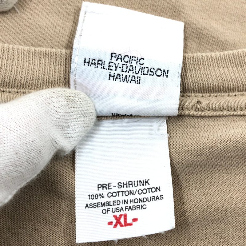 【現状渡し品】【メンズ】 HARLEY-DAVIDSON ハーレーダビッドソン 90S WAIKIKI HAWAI'I S/S TEE c1999 半袖Tシャツ トップス 146-260620-hn-01-fur サイズ：XL カラー：ベージュ系 万代Net店