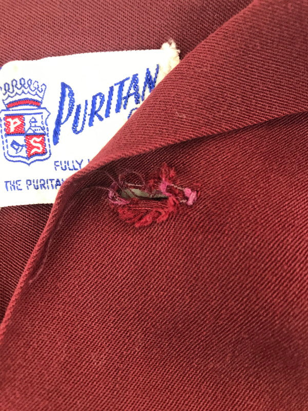 【中古品】【メンズ】 PURITAN ピューリタン 50’s CESARE BATTISTI M.B.A. OPEN COLLAR L/S SHIRT オープンカラー ロングスリーブ シャツ 開襟シャツ トップス 146-251203-rt-15-tag サイズ：M カラー：バーガンディー 万代Net店
