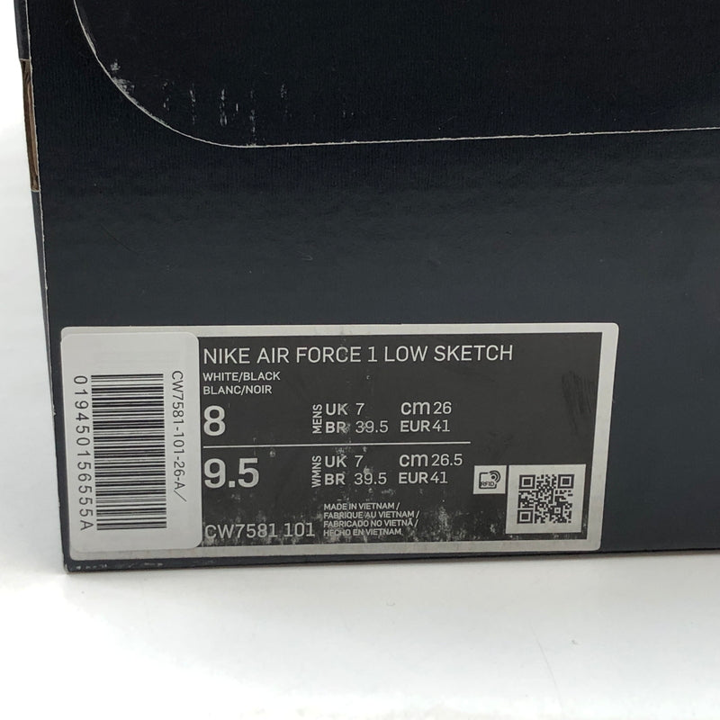 【中古美品】【メンズ】 NIKE ナイキ AIR FORCE 1 LOW LV8 UTILITY "BLACK SKETCH" CW7581-101 エアフォース1 ロー LV8 ユーティリティ ブラックスケッチ スニーカー 靴 160-260620-hn-07-fur サイズ：26.0cm US8 カラー：ホワイト/ブラック 万代Net店