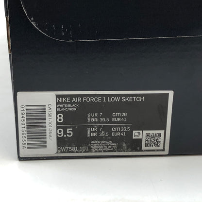 【中古美品】【メンズ】 NIKE ナイキ AIR FORCE 1 LOW LV8 UTILITY "BLACK SKETCH" CW7581-101 エアフォース1 ロー LV8 ユーティリティ ブラックスケッチ スニーカー 靴 160-260620-hn-07-fur サイズ：26.0cm US8 カラー：ホワイト/ブラック 万代Net店