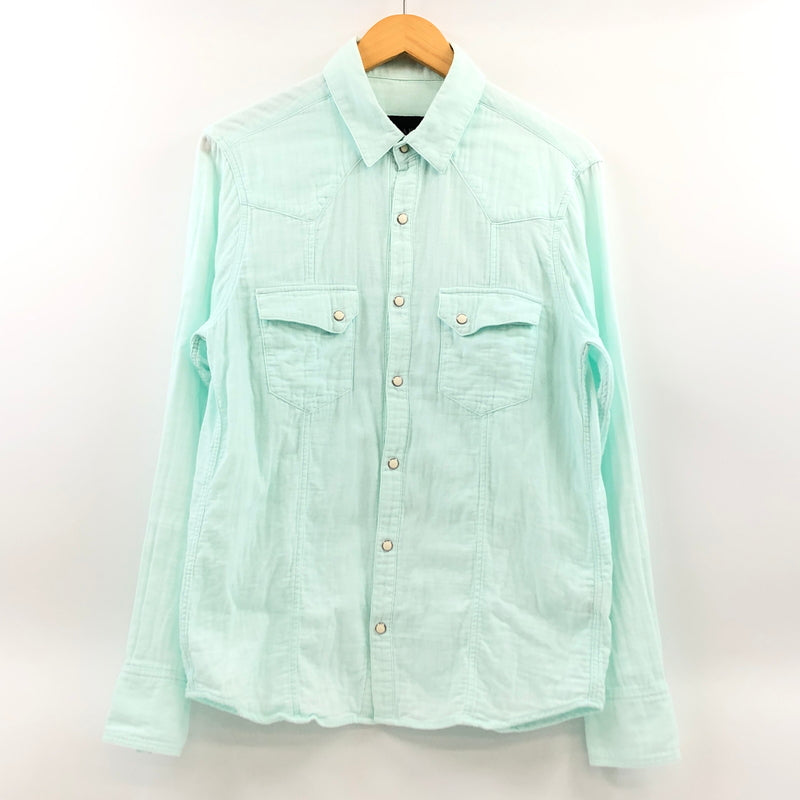 【中古品】【メンズ】 AKM エイケイエム WESTERN L/S SHIRT S110 長袖ウエスタンシャツ カジュアルシャツ トップス 140-260907-hn-01-fur サイズ：XL カラー：ライトブルー 万代Net店