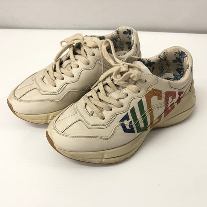 【中古品】【レディース】 GUCCI グッチ 524990 ライトングリッター ロゴ スニーカー 靴 183-240409-at-4-tei サイズ：36 カラー：ホワイト 万代Net店