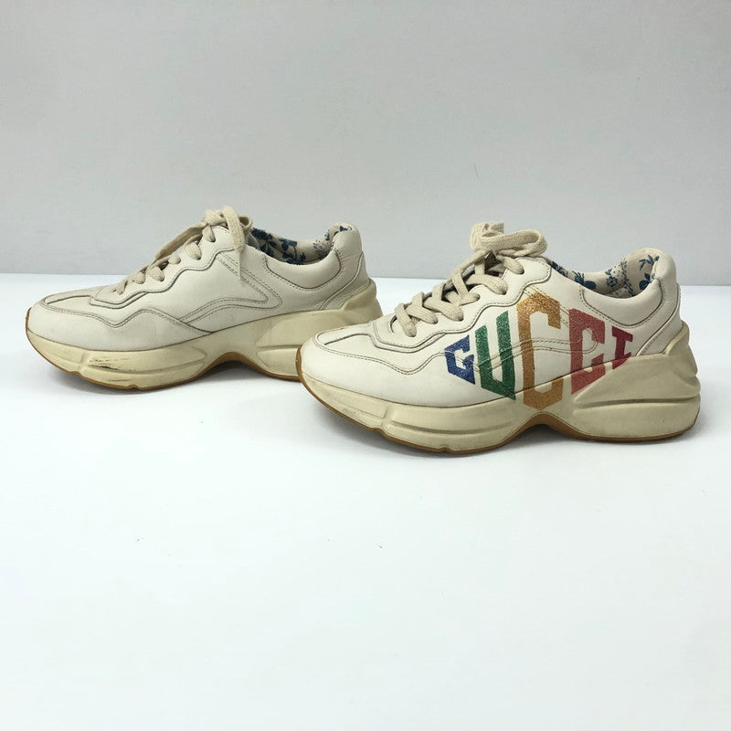 【中古品】【レディース】 GUCCI グッチ 524990 ライトングリッター ロゴ スニーカー 靴 183-240409-at-4-tei サイズ：36 カラー：ホワイト 万代Net店