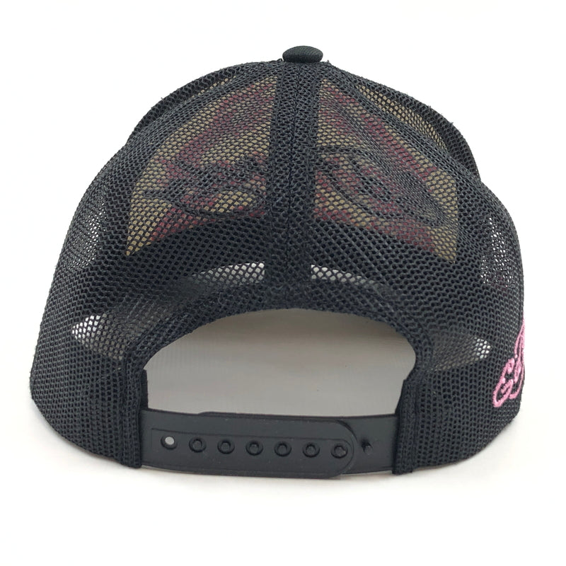 【中古品】【メンズ/レディース】 ED HARDY エドハーディ DRAGON TRUCKER SNAPBACK ドラゴン トラッカー スナップバック ベースボールキャップ 帽子 185-260910-hn-06-fur サイズ：F カラー：ブラック/ホワイト/ピンク 万代Net店