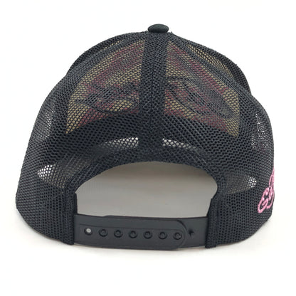 【中古品】【メンズ/レディース】 ED HARDY エドハーディ DRAGON TRUCKER SNAPBACK ドラゴン トラッカー スナップバック ベースボールキャップ 帽子 185-260910-hn-06-fur サイズ：F カラー：ブラック/ホワイト/ピンク 万代Net店