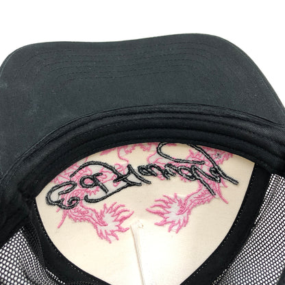 【中古品】【メンズ/レディース】 ED HARDY エドハーディ DRAGON TRUCKER SNAPBACK ドラゴン トラッカー スナップバック ベースボールキャップ 帽子 185-260910-hn-06-fur サイズ：F カラー：ブラック/ホワイト/ピンク 万代Net店