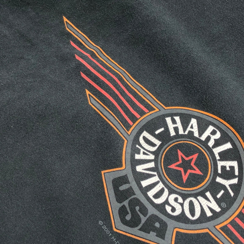 【現状渡し品】【メンズ】 HARLEY-DAVIDSON ハーレーダビッドソン × HANES BEEFY ヘインズビーフィー c2001 00S AMSTERDAM DEALER TEE 半袖Tシャツ トップス 146-260621-hn-09-fur サイズ：3XL カラー：ブラック 万代Net店