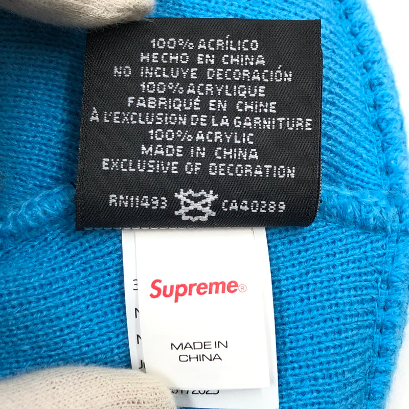 【中古品】【メンズ/レディース】 SUPREME シュプリーム × NEWERA ニューエラ 25FW BOX LOGO BEANIE ボックスロゴ ビーニー ニットキャップ 帽子 149-260621-hn-10-fur サイズ：ONE SIZE カラー：ブルー系 万代Net店