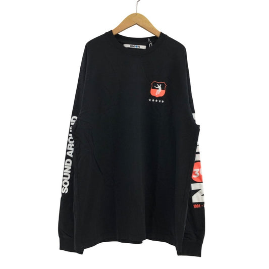 【中古美品】【メンズ】 UNION ユニオン LOS ANGELES SOUND CLASH L/S TEE ロサンゼルス サウンド クラッシュ 長袖Tシャツ トップス 142-260110-hn-01-fur サイズ：XL カラー：ブラック 万代Net店