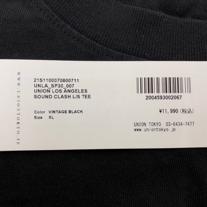 【中古美品】【メンズ】 UNION ユニオン LOS ANGELES SOUND CLASH L/S TEE ロサンゼルス サウンド クラッシュ 長袖Tシャツ トップス 142-260110-hn-01-fur サイズ：XL カラー：ブラック 万代Net店