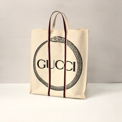 【中古品】【メンズ/レディース】 GUCCI グッチ GUCCI グッチ 484690 ウロボロス ロゴ キャンバス トートバッグ 180-231031-180-231031-at-15-tei-tei カラー：ベージュ  万代Net店