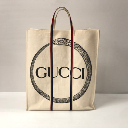 【中古品】【メンズ/レディース】 GUCCI グッチ GUCCI グッチ 484690 ウロボロス ロゴ キャンバス トートバッグ 180-231031-180-231031-at-15-tei-tei カラー：ベージュ  万代Net店