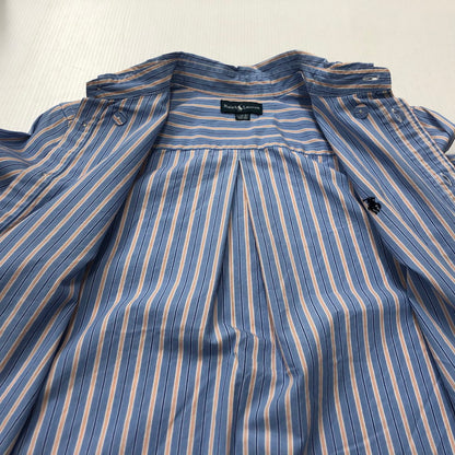 【中古品】【メンズ】 POLO RALPH LAUREN ポロ・ラルフローレン B.D. STRIPE SHIRT ボタンダウン ストライプ シャツ 長袖 トップス 147-240301-yo-10-tei サイズ：L カラー：ブルー 万代Net店