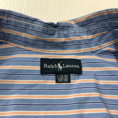 【中古品】【メンズ】 POLO RALPH LAUREN ポロ・ラルフローレン B.D. STRIPE SHIRT ボタンダウン ストライプ シャツ 長袖 トップス 147-240301-yo-10-tei サイズ：L カラー：ブルー 万代Net店