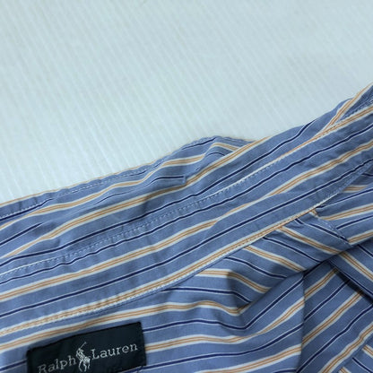 【中古品】【メンズ】 POLO RALPH LAUREN ポロ・ラルフローレン B.D. STRIPE SHIRT ボタンダウン ストライプ シャツ 長袖 トップス 147-240301-yo-10-tei サイズ：L カラー：ブルー 万代Net店