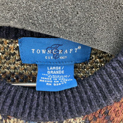【中古品】【メンズ】 TOWNCRAFT EST.1927 ニットセーター　ダイヤモンド柄 147-260321-SS-01-iwa サイズ：L 万代Net店