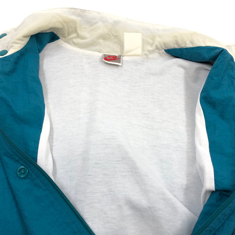 【現状渡し品】【メンズ】 NIKE ナイキ 90S ナイロンジャケット アウター 146-251023-hn-04-fur サイズ：不明 カラー：ブラック/ターコイズ系 万代Net店