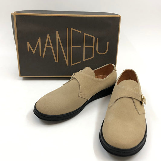 【現状渡し品】【メンズ】 MANEBU マネブ FOOT SUEDE フットスエード チロリアンシューズ 靴 165-260329-hn-05-fur サイズ：43(28.0～28.5cm相当) カラー：ベージュ系 万代Net店