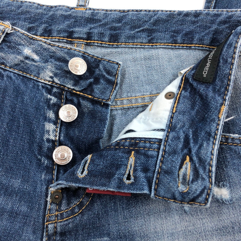 【現状渡し品】【レディース】 DSQUARED2 ディースクエアード F3-452 デニムパンツ ダメージ加工 ボトムス 152-251023-hn-05-fur サイズ：40 カラー：インディゴ 万代Net店