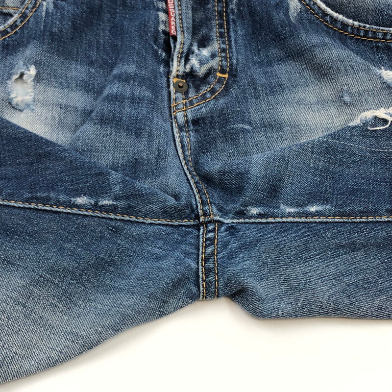 【現状渡し品】【レディース】 DSQUARED2 ディースクエアード F3-452 デニムパンツ ダメージ加工 ボトムス 152-251023-hn-05-fur サイズ：40 カラー：インディゴ 万代Net店